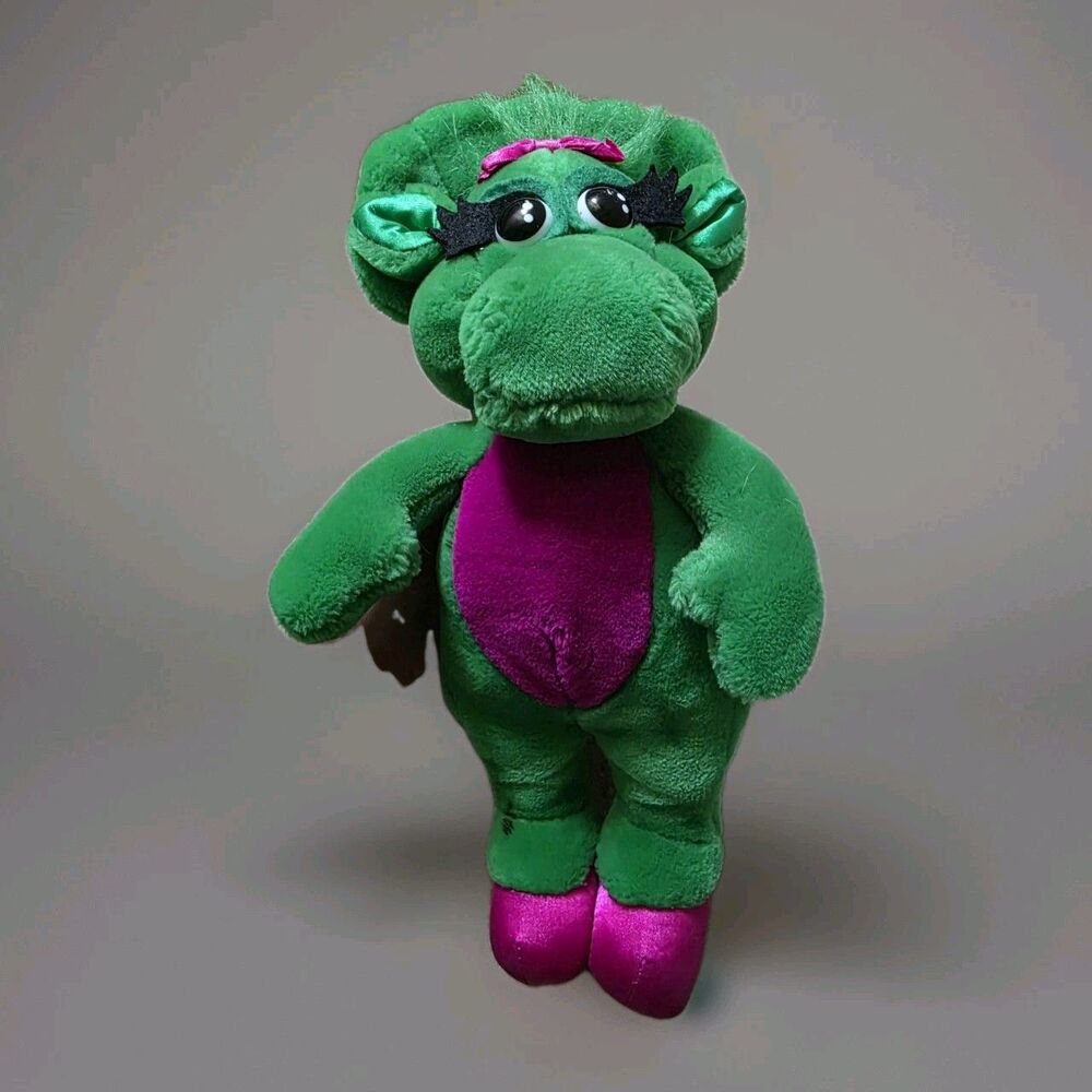Vintage 1992 Baby Bop Barney the Dinosaur 13” Toy Stuffed Plush Has Stains